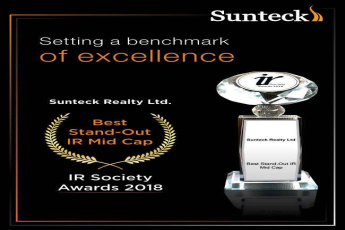 Sunteck Realty awarded Best stand out IR Mid Cap Award at IR Society Awards 2018